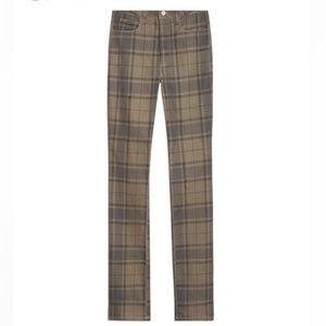 WeWoreWhat Icon Neutral Twill Denim Stretch Jeans Tan Grey Black Preppy Plaid 28